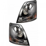 Volvo  04-17 VN/VNL Truck Headlight Headlights Pair Left Right Side w/ All Bulbs